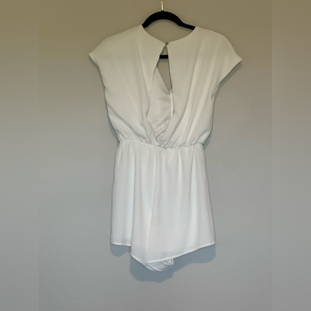 White Romper with Tie Front - Picture 3 of 16